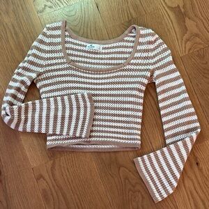 Hollister Striped Cropped Knit Sweater